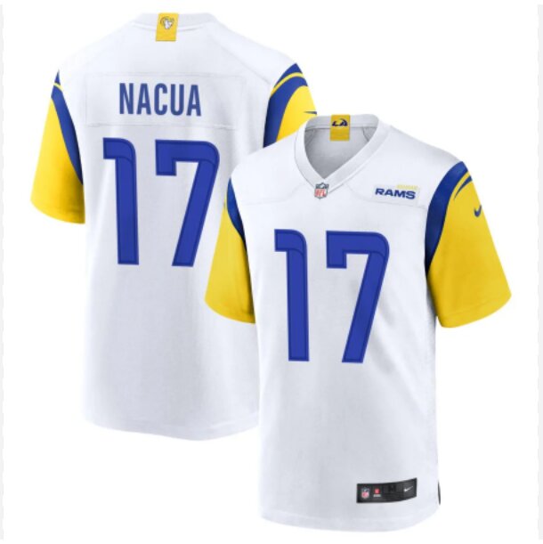 Men Los Angeles Rams #17 Nacua white 2024 Nike Vapor Limited NFL Jersey style 1->toronto blue jays->MLB Jersey